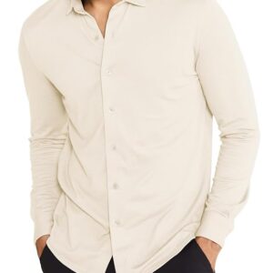 DAMENSCH Men Cotton Blend Regular Constant All-Degree Shirt Full Sleeve, Pique Textured, Thermoregulating Casual, Recycled Fabric Stylish Shirts