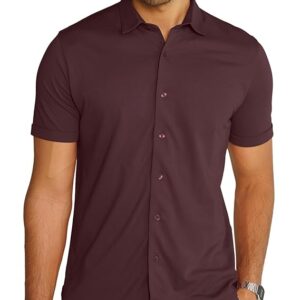 DaMENSCH Men's Constant All-Degree Half Sleeve Regular fit Shirt, Pique Textured, Thermoregulating Cotton Blend, Recycled Fabric Shirts Stylish