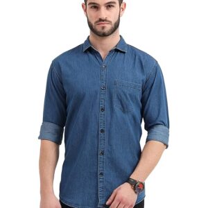 Miraan Men's Cotton Regular Fit Casual Denim Shirt (SIGDENIMM)